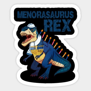 Menorasaurus Rex Saurus Menora Pun Hanukkah Sticker